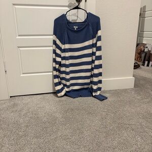 Aerie Blue and White Striped Sweater